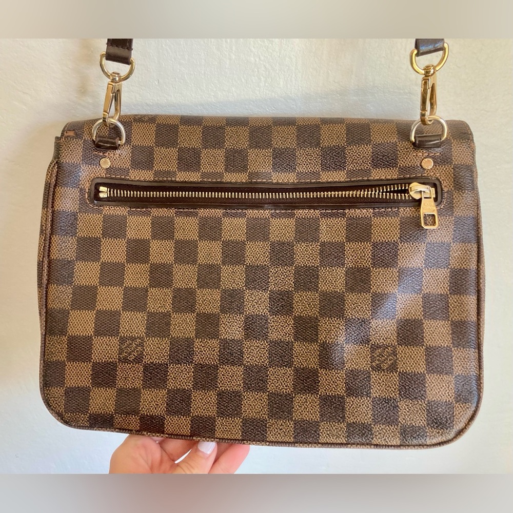 Authentic LOUIS VUITTON Damier Ebene Hoxton GM Shoulder Bag Brown (Made in USA) - Picture 2 of 16